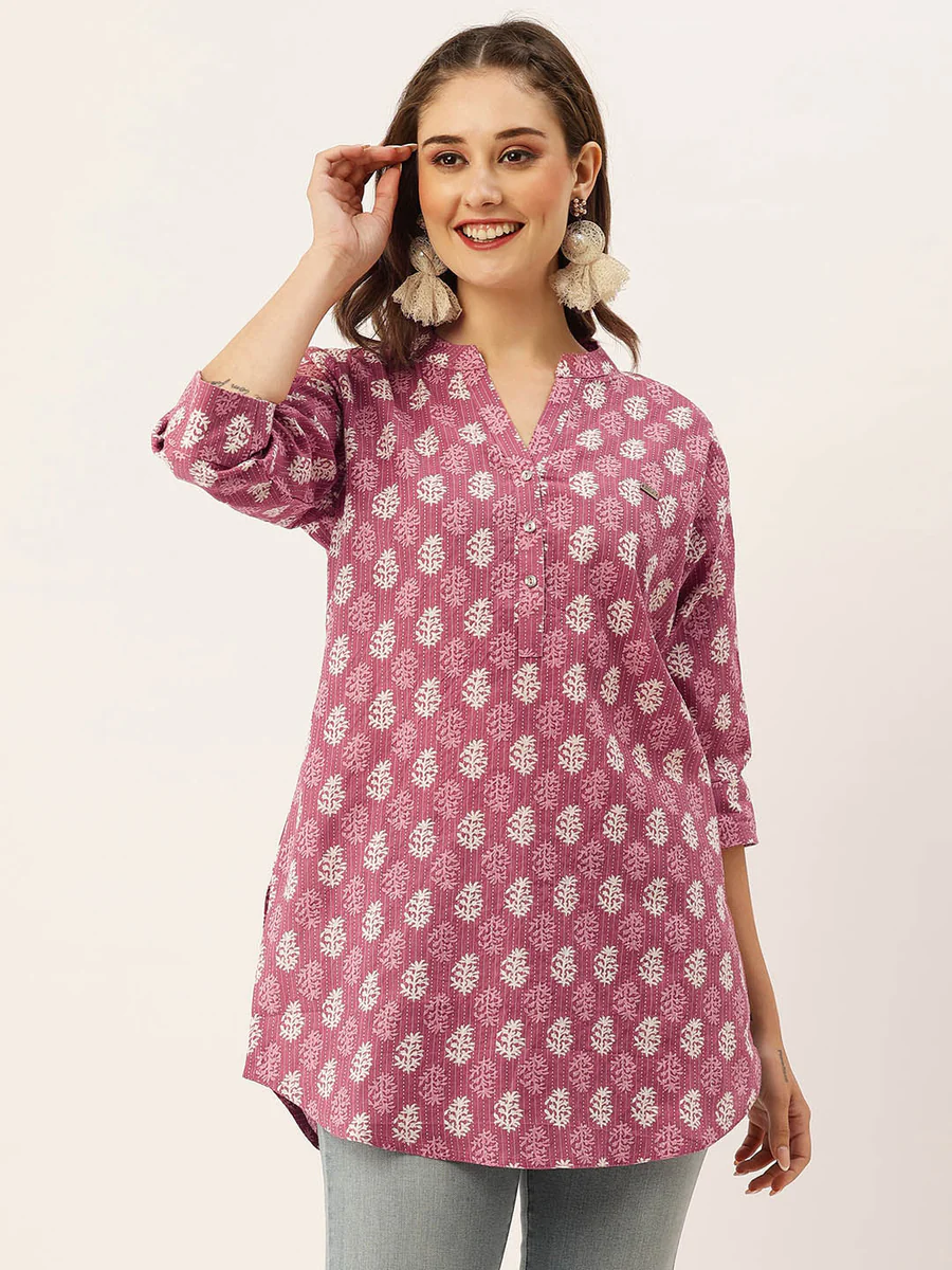 Pink printed kurti wholesale supplier Ahmedabad